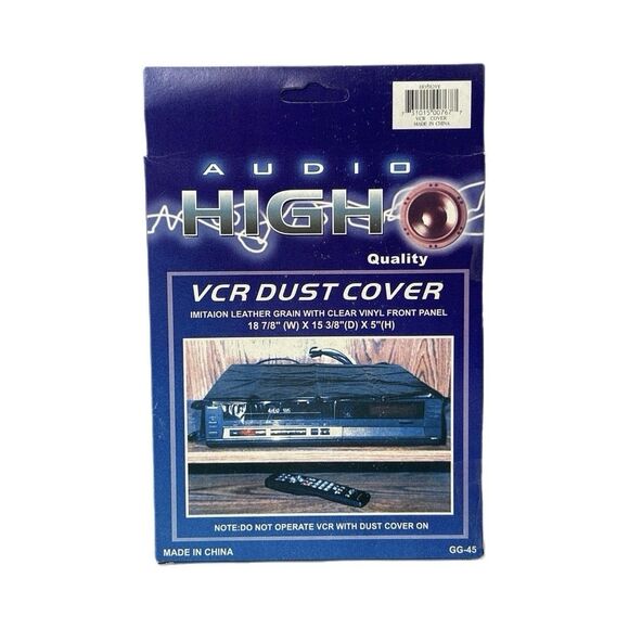 Vintage VCR Dust Cover NOS Retro 80s 90s Faux Leather Grain Clear Vinyl NIB FS - Picture 2 of 2